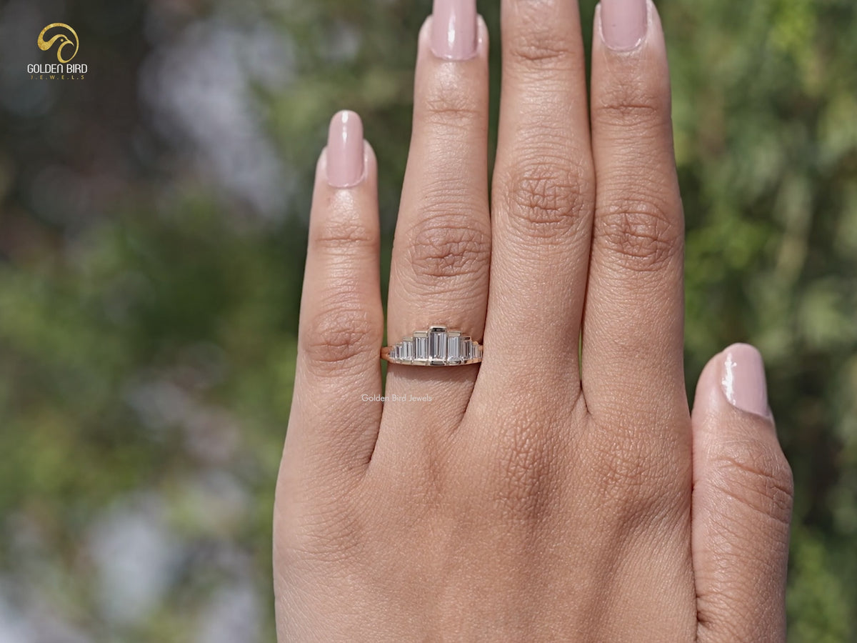Baguette Cut Lab Diamond Engagement Ring