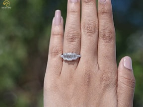 Youtube Video of Lab Diamond Emerald Cut Five Stone Ring