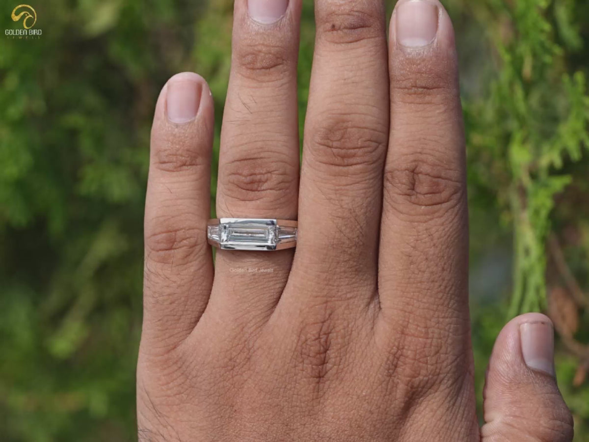 Youtube Video of Baguette Cut Lab Grown Diamond Men's Ring