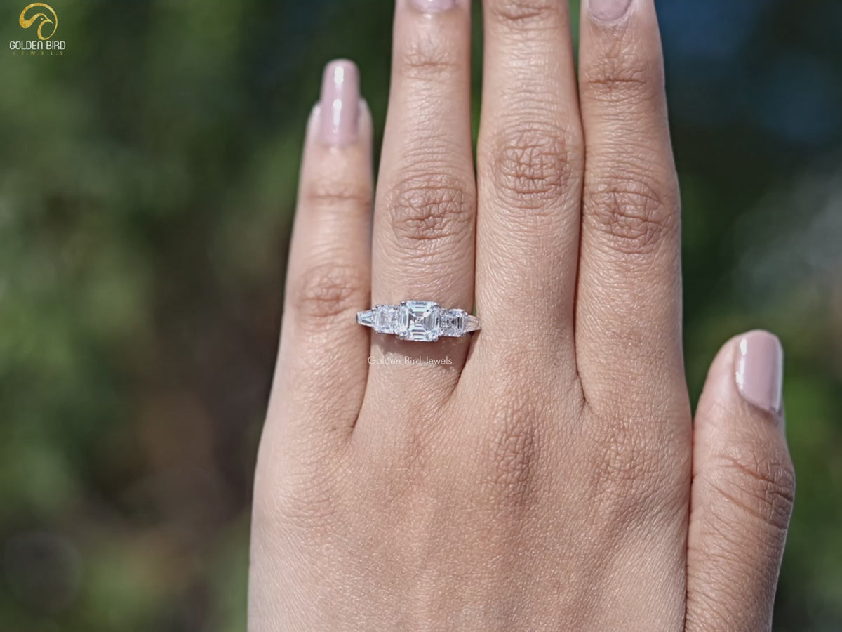 Youtube Video of Asscher And Tapered Baguette Five Stone Ring