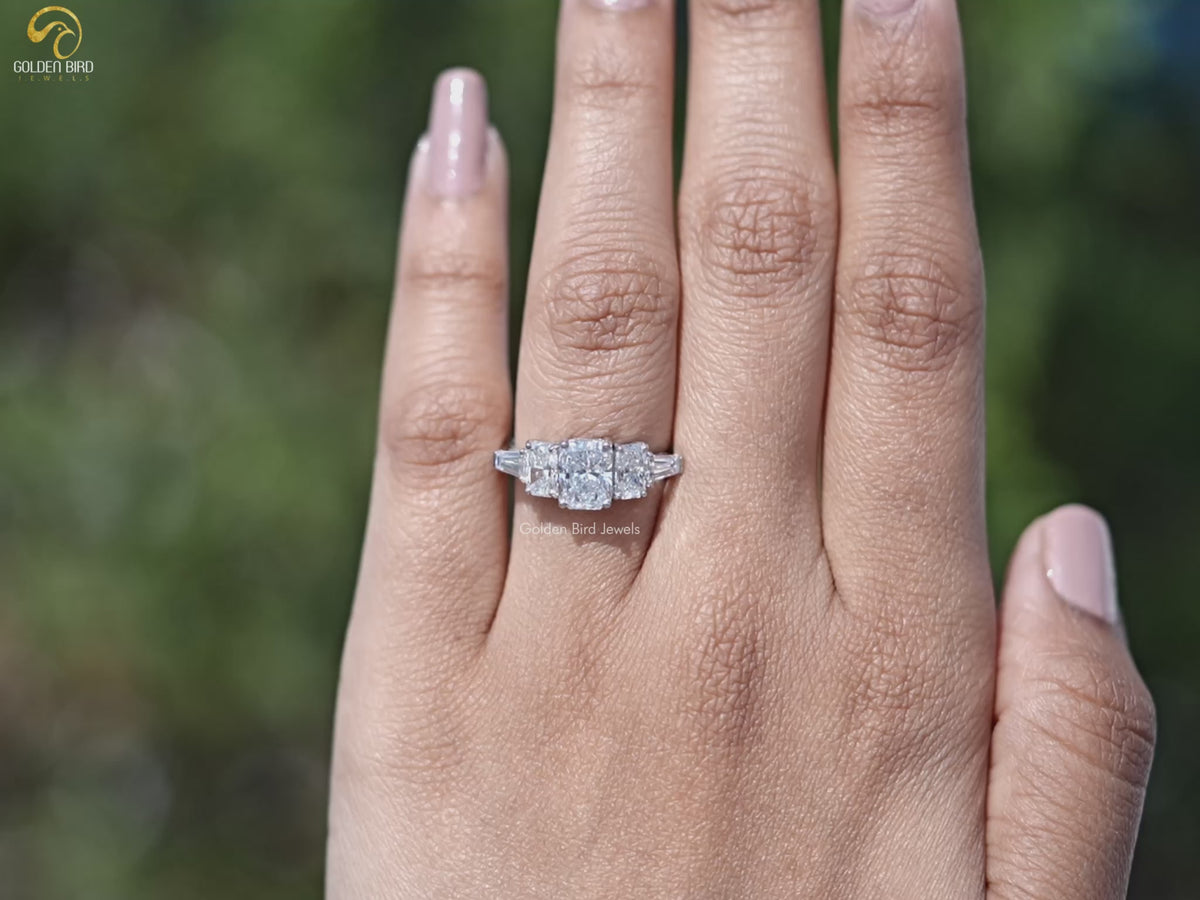 Youtube Video of Radiant Cut Lab Diamond Five Stone Ring