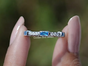 You tube Video Of Blue Baguette Gemstone Eternity Band