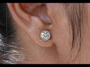 YouTube Video Of Old European Round Cut Stud Earrings