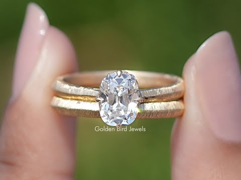 You tube Video of Old Mine Cushion Cut Lab Diamond Bridal Ring Set	
