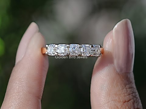 You tube Video Of Moissanite Engagement Ring in Asscher Stone