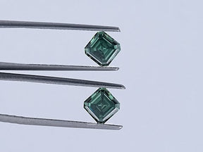 You tube Video Of Green Asscher Cut Moissanite Loose Pair