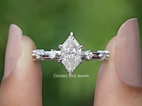 You tube Video of halo stone engagement ring with Dutch Marquise Cut Moissanite