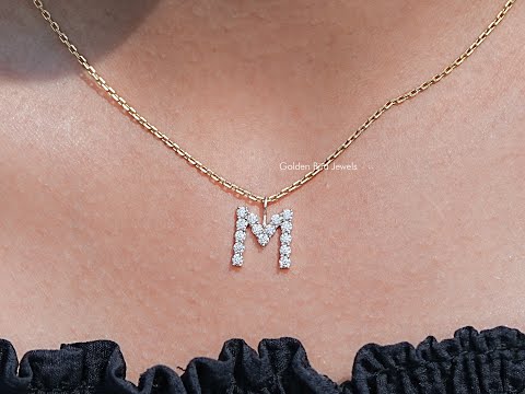 You tube Video Of Round Cut Moissanite M Letter Pendant