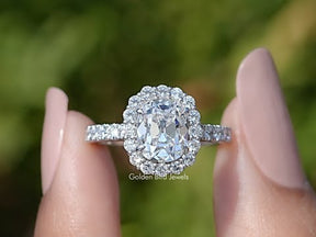 You tube Video of Old Mine Cushion Cut Lab Diamond Halo Ring