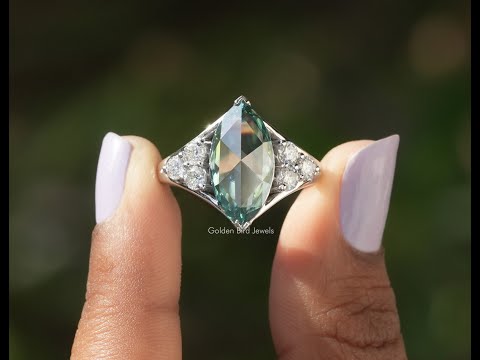 YouTube Video Of Rose Cut Marquise Moissanite Vintage Ring