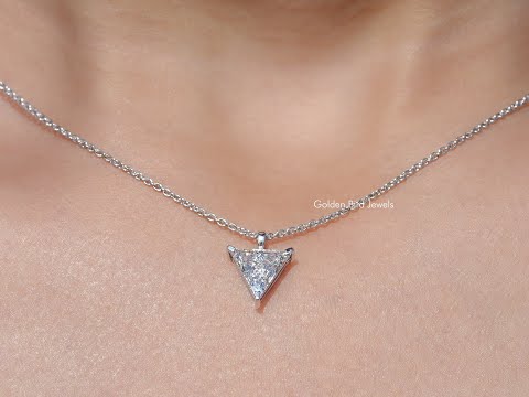 You tube Video Of Triangle Cut Lab Diamond Solitaire Necklace
