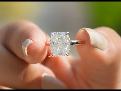 You tube Video of Elongated Cushion Lab Diamond Hidden Halo Ring