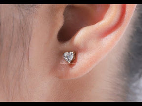 Youtube video of Heart shaped moissanite stud earrings 