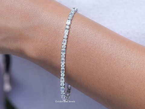 You tube Video of Emerald Cut Lab Diamond Tennis Bracelet
