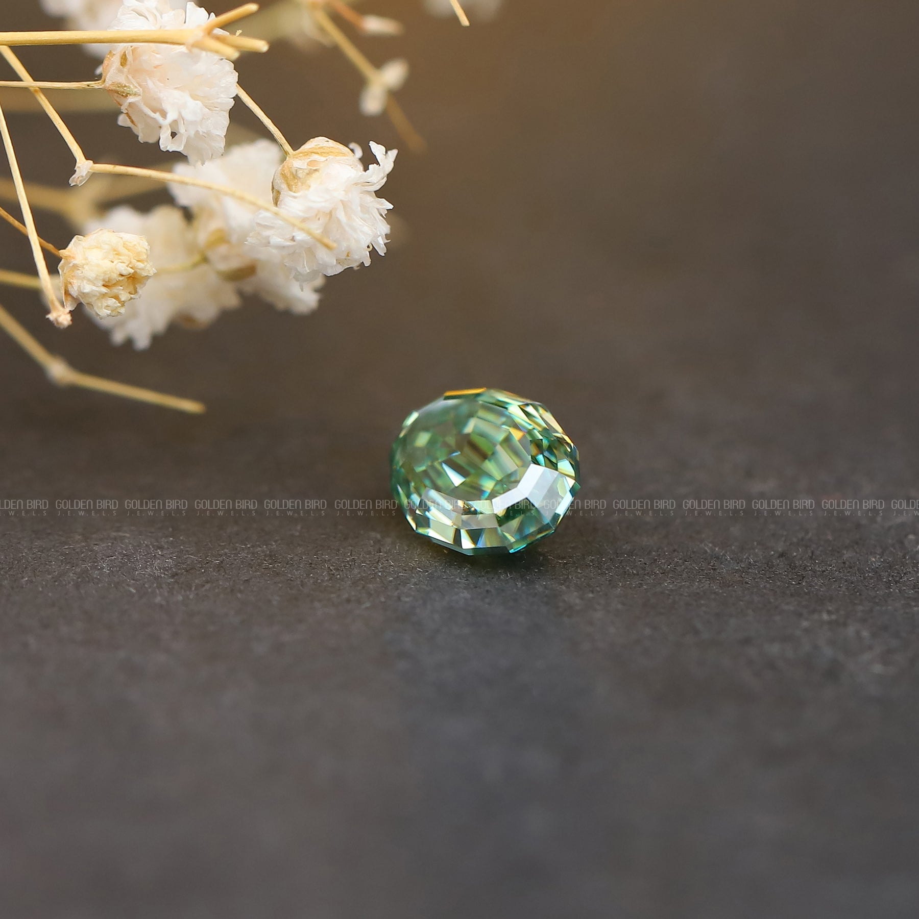 Side View Of Step Cut Oval Loose Moissanite 