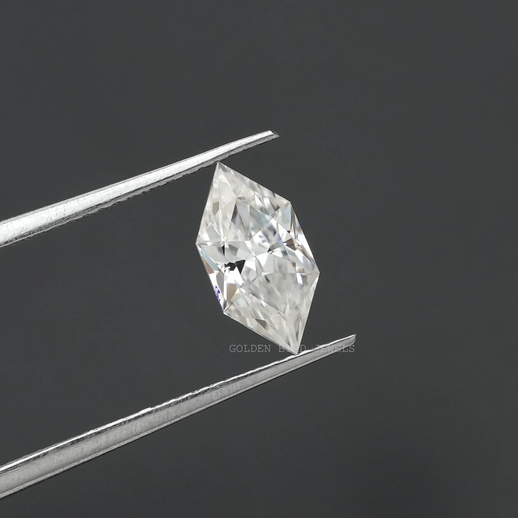 tweezer holding the Colorless Dutch Marquise Cut Loose Moissanite