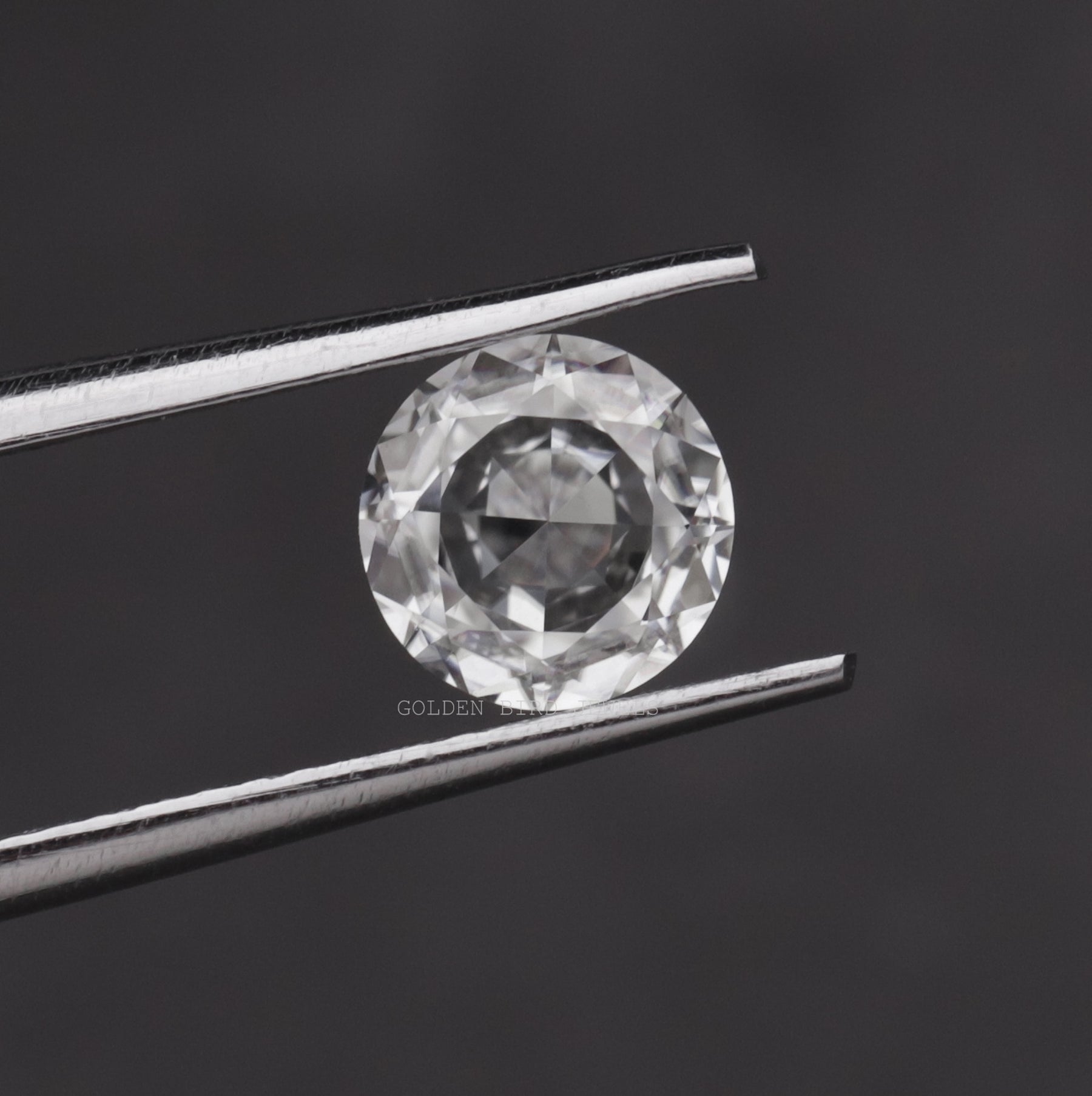 View Of Colorless Rose Cut Round Loose Moissanite