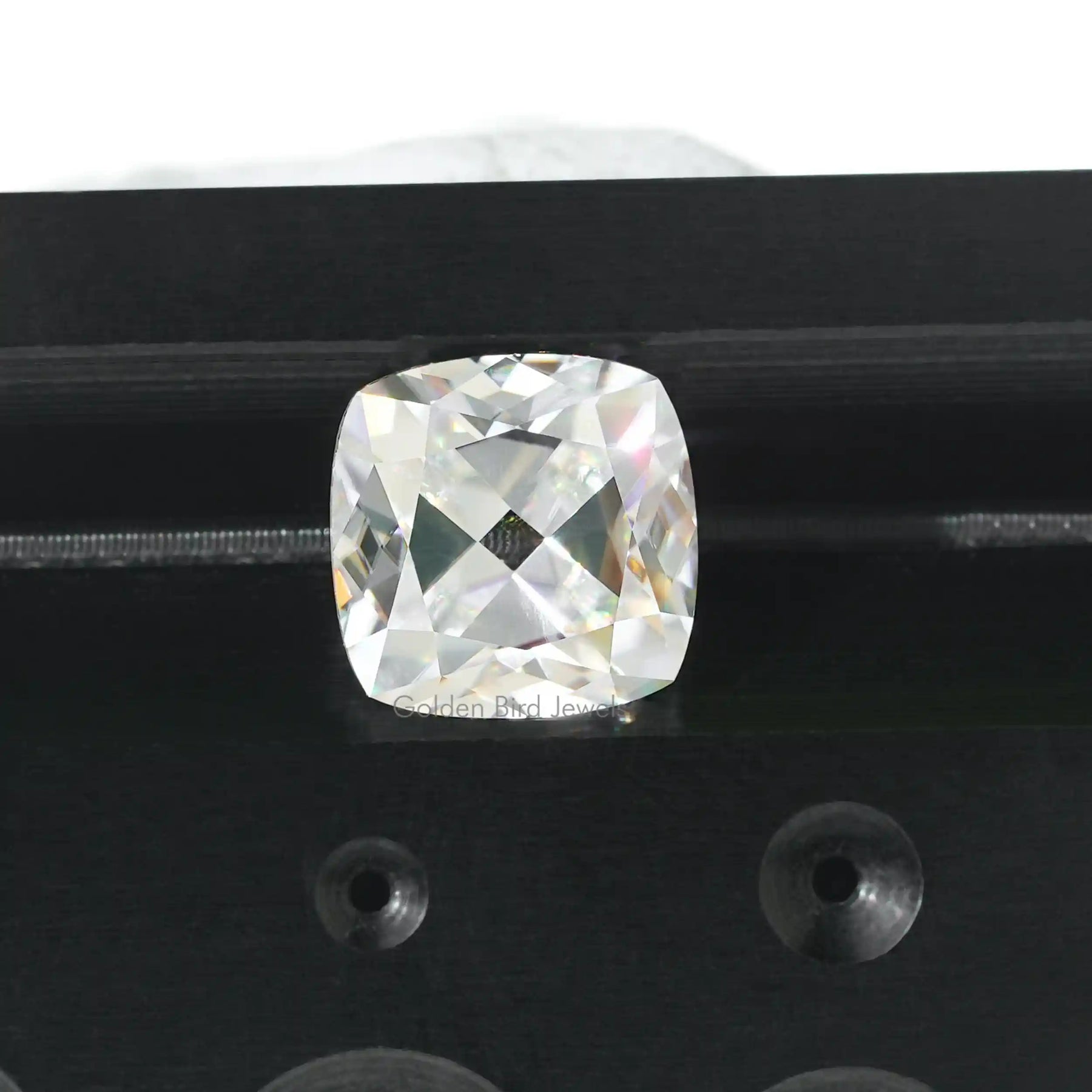 Top view of Colorless 2.22 Carat Cushion Cut Moissanite Diamond