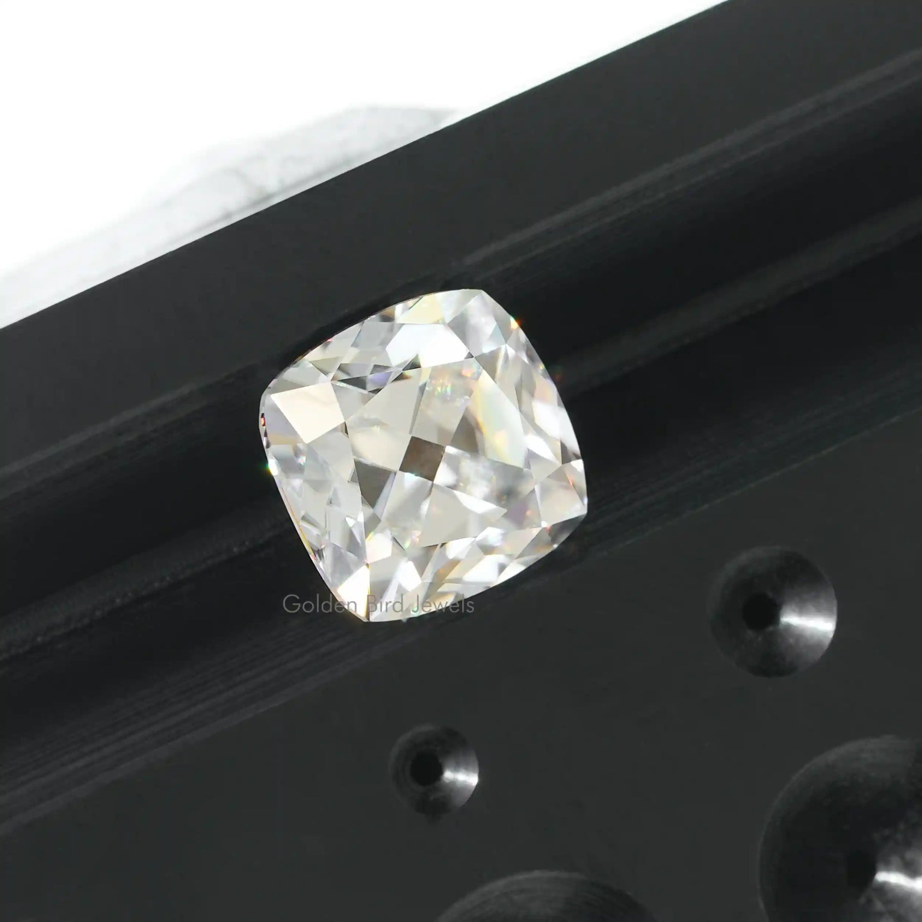 Detailed view of Cushion Shape Moissanite Stone