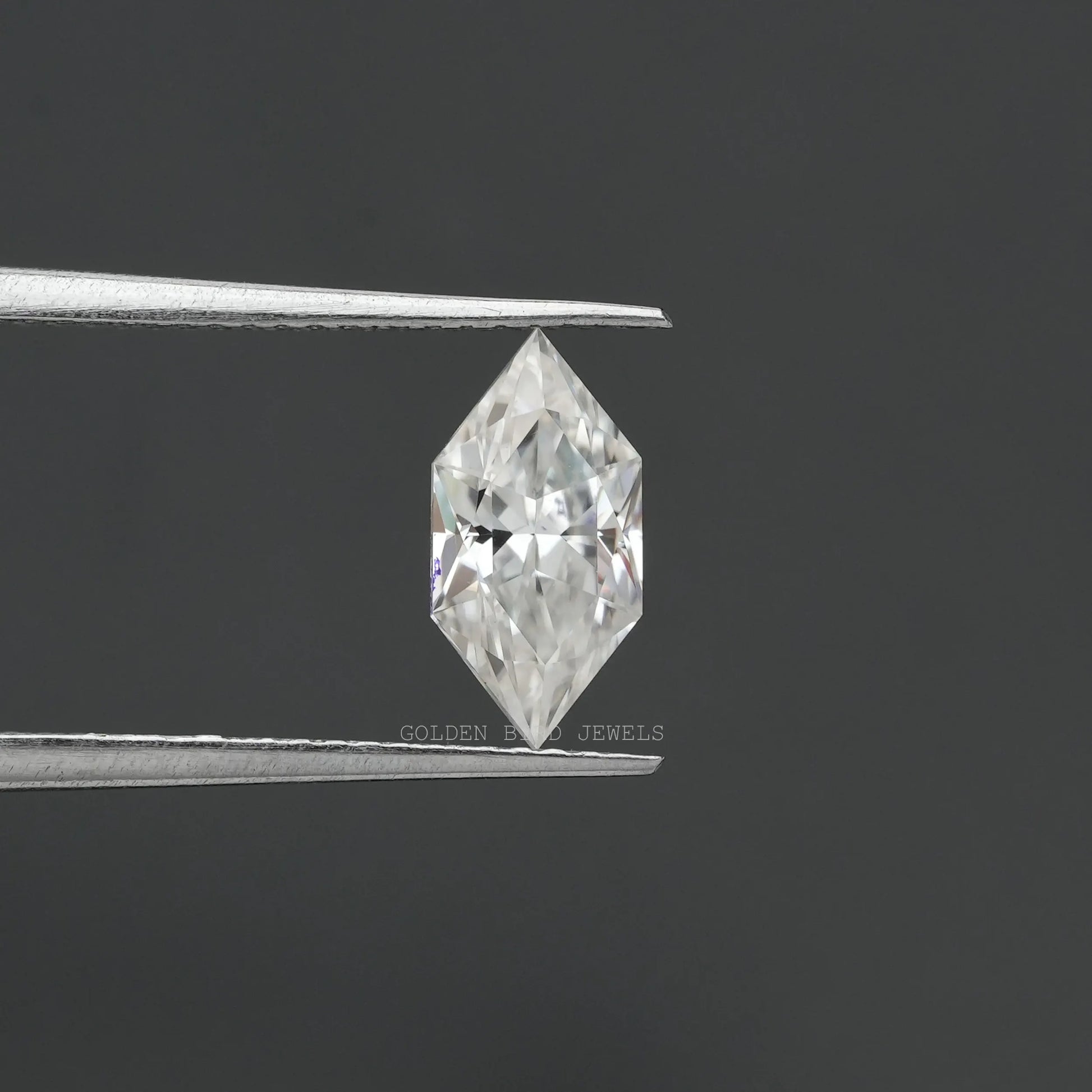 Tweezer holding the Dutch Marquise Cut Loose Moissanite
