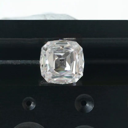 Close view of Antique Mazarin Cut Loose Moissanite