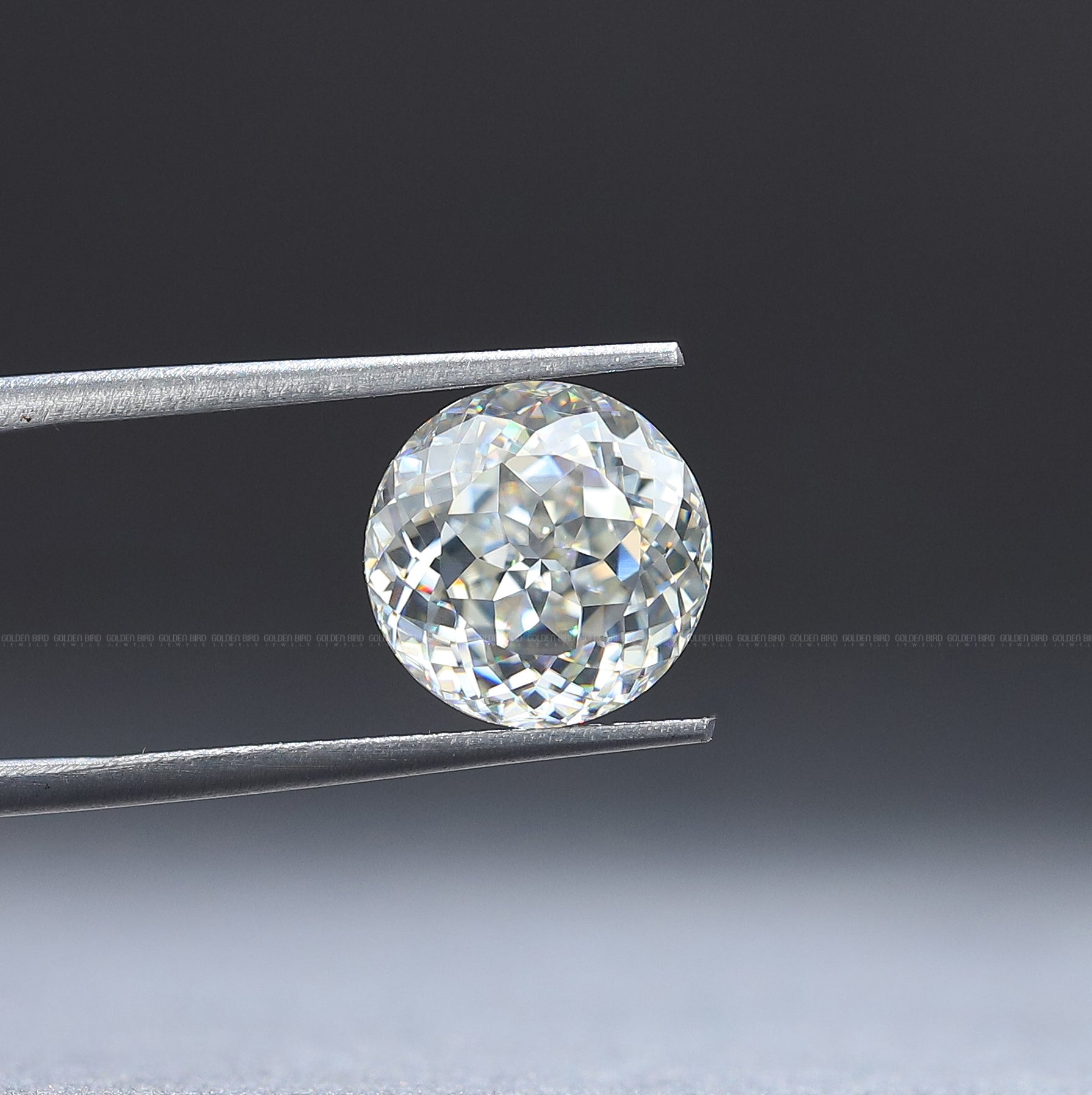 Front View Of  Moissanite Portuguese Cut Loose Stone