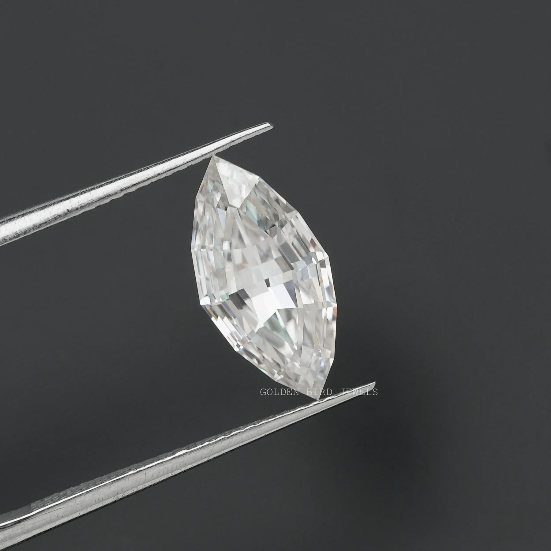 Front View Of Colorless  Marquise Cut Loose Moissanite